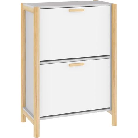 Armoire à chaussure  Meuble à chaussures Blanc 57,5x33x80 cm Bois d'ingénierie