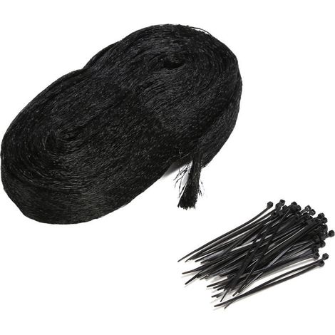 Filet Anti-Oiseaux en Nylon avec 50 Colliers de Serrage – Filet de Jardin Noir, Protection Contre Insectes et Oiseaux pour Légumes et Fruits,de DEBUNS (1/5)