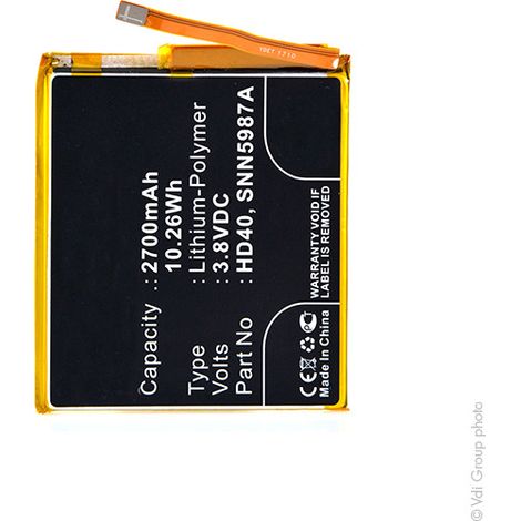 NX - Batterie téléphone, smartphone, GSM pour Motorola 3.8V 2700mAh - HD40SNN5987A