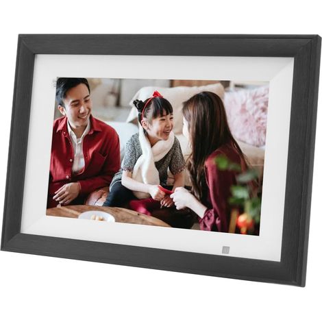Album photo numérique Wi-Fi 10,1 pouces avec écran tactile et haut-parleur intégré, cadre photo numérique en bois pour la maison, prise américaine 100-240 V (1/5)