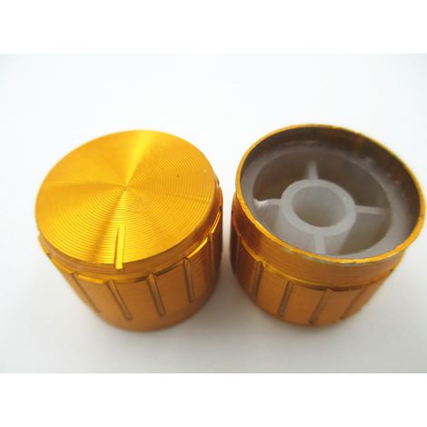 Bouton de potentiomètre en alliage d'aluminium, capuchon rotatif sonore pour contrôle de volume, or, pour lampe sur pied (1/5)