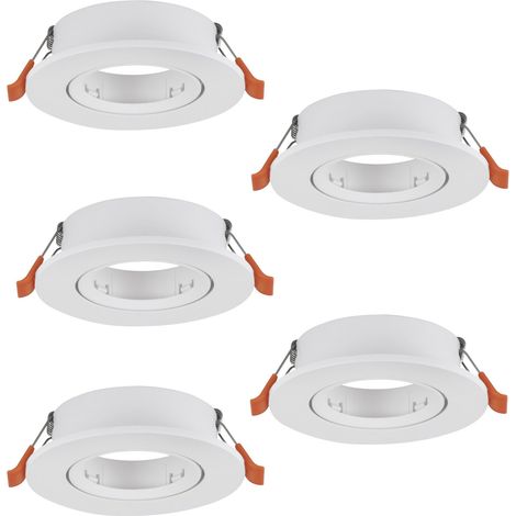 Faretto Incasso Moderno Barranco Gu10 Plastiche Bianche 5 Luci Gu10 Ip20