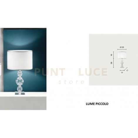 LUME PICCOLO TEBE TRASPARENTE E CROMO 1 LUCE ATTACCO E14 D.25CM