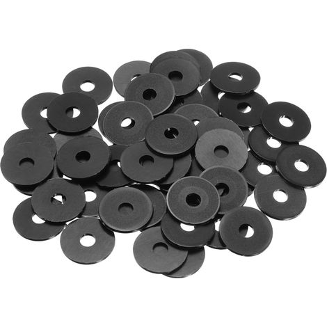 Rondelle Plate En Nylon M4, 55 Pcs 4mm Al 15mm OD 1mm Epais Joint D'Étanchéité En Plastique Entretoise Pour Vis Fixation Flanges Robinet Vannes Tuyaux, Noir (1/5)