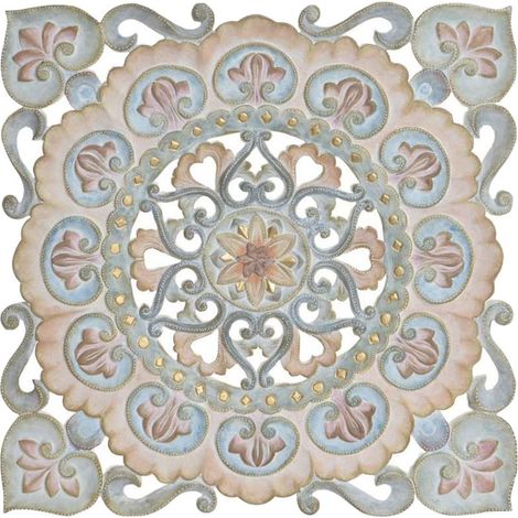 Bas relief en bois motif fleur