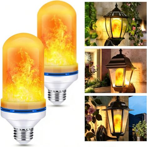 Lot de deux ampoules à flamme LED, ampoule scintillante en mode quadruple, ampoule à flamme de base pour la décoration extérieure (1/5)