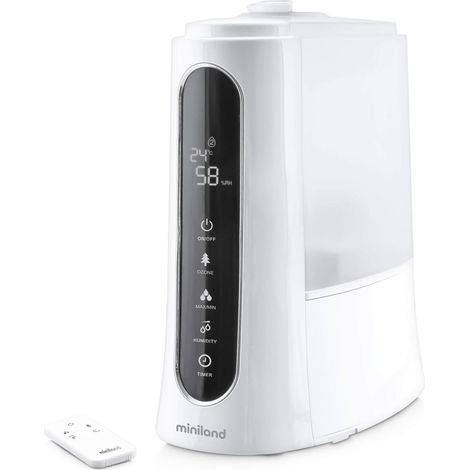 Miniland Umidificatore HUMITOUCH PURE a ozono che pulisce e purifica l'aria con telecomando e pannello tattile, bianco, 5L (1/5)