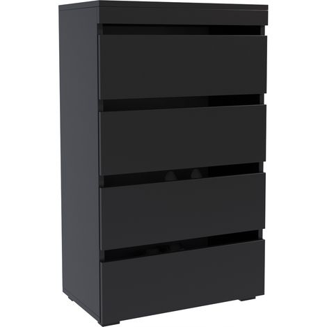 Figaro Schuhschrank, schwarze Kommode mit kippbaren Regalen (1/5)