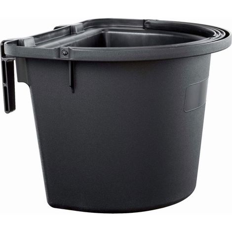 Noir - Mangeoire mobile pour chevaux en plastique résistant aux chocs avec supports et poignée en plastique dur et ABS durable 14 litres (1/5)