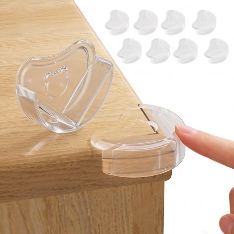 Protection Coins de Table Bébé 8 Pièces - Angles Transparents Auto-Adhésifs, PVC sans BPA, Antichoc pour Meubles, Installation Facile (1/5)