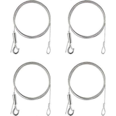 Corde pour suspendre des tableaux, boucle en acier inoxydable, supporte jusqu'à 30 kg, compatible avec vêtements, luminaires et photos (1,5 mm x 2 m), lot de 4, 2024 Ping (1/5)