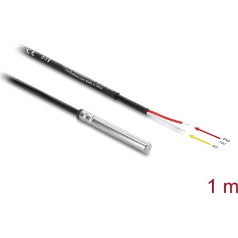 Delock Temperaturfühler-Kabel mit 2 x offene Kabelenden DS18B20 1 m