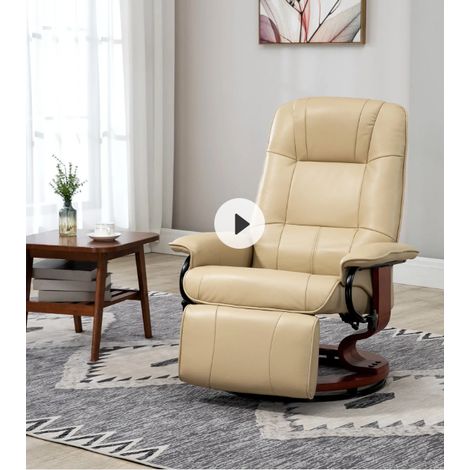 MEUBLIV Relaxsessel, drehbar 360°, Elfenbein, mit manueller Fußstütze (1/5)