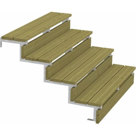 Plus Außentreppe Kiefer/Feuerverzinkt 4 Stufen 120 cm breit Außentreppe (1/3)