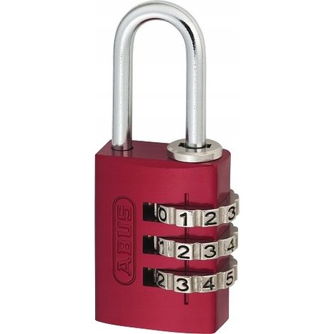 Candado para maleta Abus 724/20 con combinación y código variable, color rojo. (1/5)