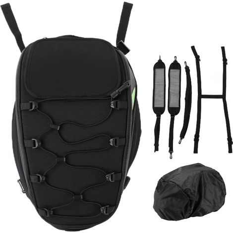 Sac de siège arrière de moto, sac imperméable en tissu Oxford tissé haute densité réfléchissant universel (vert)