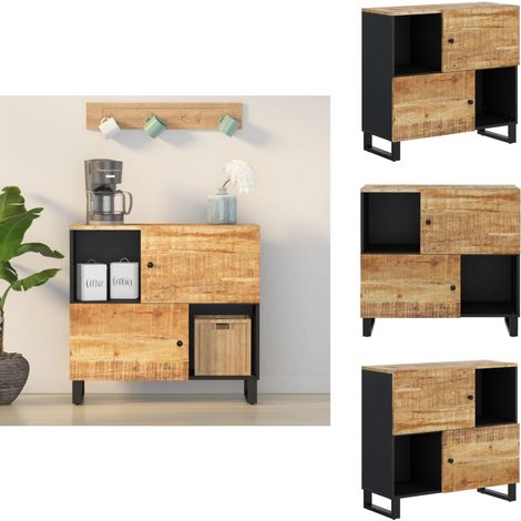 Buffet avec 2 portes 80x33x75 cm bois massif de manguier - Buffet - Commode - Meuble De Rangement - Mobilier - Bois Massif (1/5)