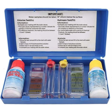 Accessoires pour Piscine Kit de Test de Chlore PH Boîte de Test de qualité de l'eau (1/5)