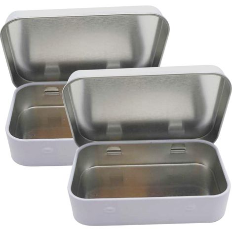 Boîte métallique, 2x Boîte en Fer pour Petit Accessoires, 95x60x21mm (1/5)