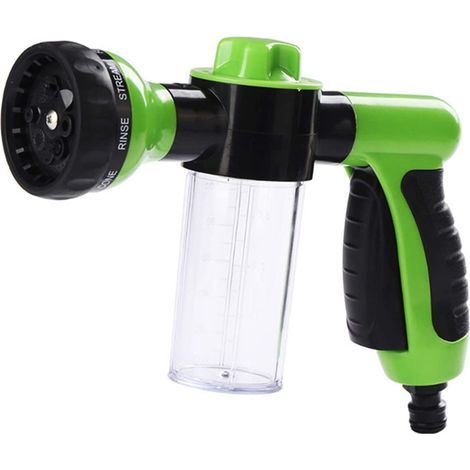 BDD Pistolet d'arrosage pour Tuyau d'arrosage avec réservoir pour Savon ou Engrais Accessoire d'arrosage - 8 Modes d'arrosage - Pulvérisateur de Tuyau d'arrosage avec Distributeur