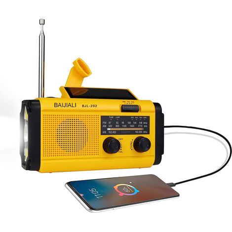 Radio tascabile solare e dinamo con schermo LCD