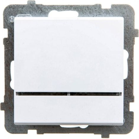 Interrupteur unipolaire Sonata avec éclairage bleu, blanc mat ŁP-1RS/m/75