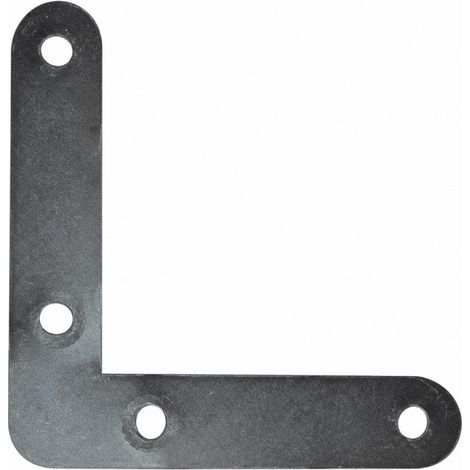 Équerre à plat, de cadre à bout rond, 100x100x20 mm, acier zingué
