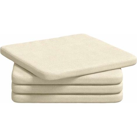 Coussins d'assise, lot de 4, beige, 40 x 40 x 3 cm (1/5)