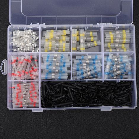 Lot de 500 connecteurs thermorétractables, isolants, soudeurs, étanches et imperméables (1/5)