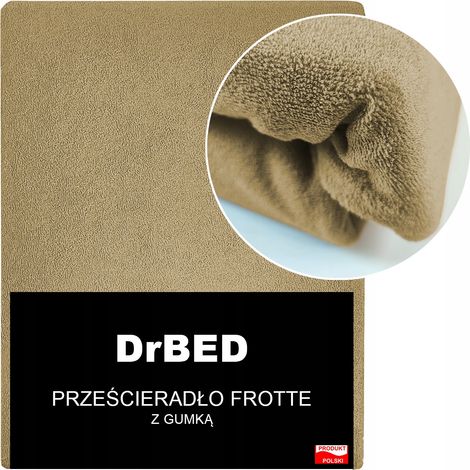 Lenzuolo con angoli in spugna 140x200 traspirante color beige lucido (1/2)