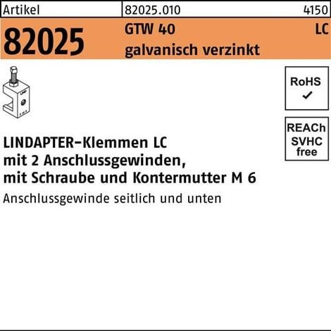 Klemme  R  82024  GTW 40  LC M8  galv.verz. 1  Stück LINDAPTER (1/2)