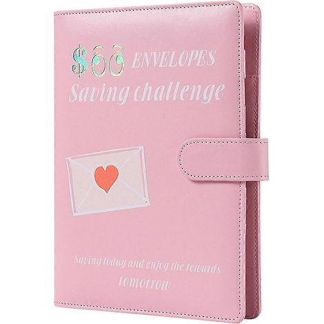 Classeur de budget A5 avec 100 enveloppes pour économiser de l'argent - Défi : économisez 5 050 Valen Pink (1/5)
