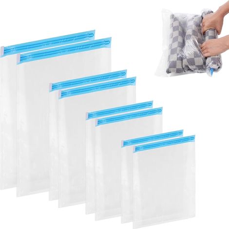 Sacs de compression s pour vêtements, couvertures, linge de lit, sans aspirateur (50 x 70, 40 x 60, 50 x 40, 50 x 35 cm) (1/5)