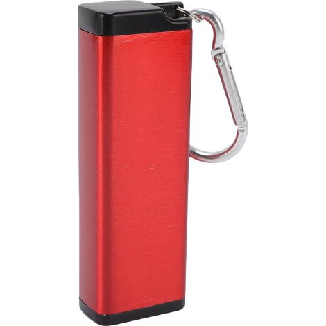 Boîte de rangement portable en métal, en alliage d'aluminium, hermétique, avec cordon sifflet, idéale pour les voyages et le camping (rouge). (1/5)