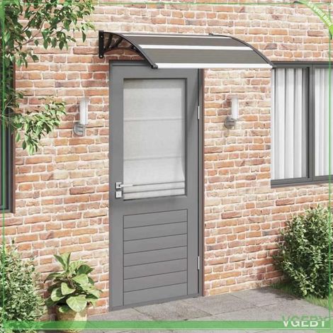 Auvent de porte - FAFEICY - 45633 - Noir - 120 x 100 cm - Polycarbonate 5 mm (1/5)