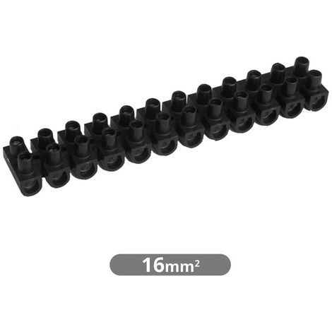 Pack 10 Regletas de Conexión 16 mm Negra GSC 001000112