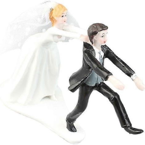 Ungezogener, widerwilliger Bräutigam – Brautfigur aus Kunstharz – Hochzeitstortenaufsatz (1/5)