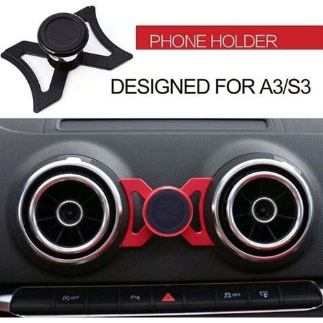 Magnetische Handyhalterung für Audi A3 S3 8V (2013–2019), Halterung für Lüftungsschlitze, automatische Schwerkraftverriegelung, stabile Aluminium-Heckklappenhalterung, 360° verstellbare Sicht (1/5)