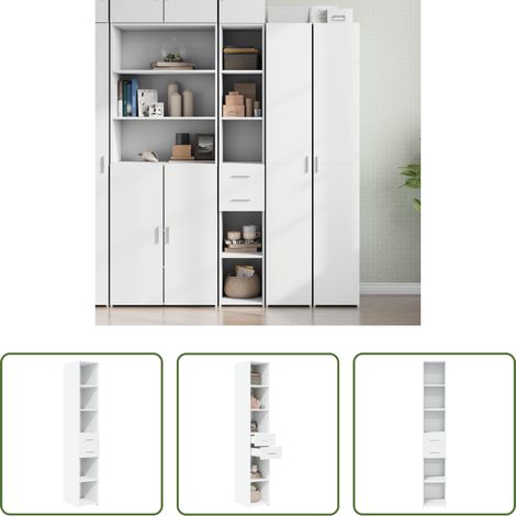 vidaXL Hochbeistellschrank - Highboard Weiß 30x42,5x185 cm Holzwerkstoff (1/5)