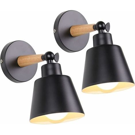 2er-Pack Vintage-Industrie-Wand- und Deckenleuchten E27 Metall Verstellbare Retro-Wandleuchte für den Innenbereich für Schlafzimmer, Küche, Restaurant (ohne Schalter, Schwarz)
