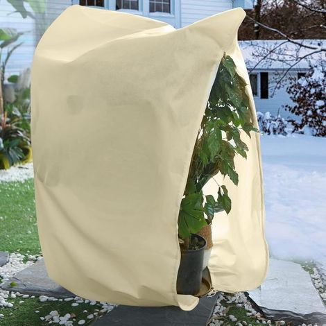 100x120 cm Voile d'Hivernage, Protection Plantes Hiver avec Cordon et Fermeture éclair, Réutilisable Tissu De Protection des Plantes d'hiver de Gel, Givre, Insectes (1/5)