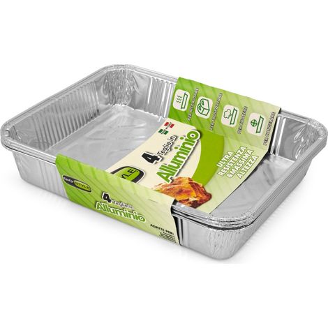Teglia di Allumino senza coperchio 4pz 4 porzioni GIOSTYLE (1/2)