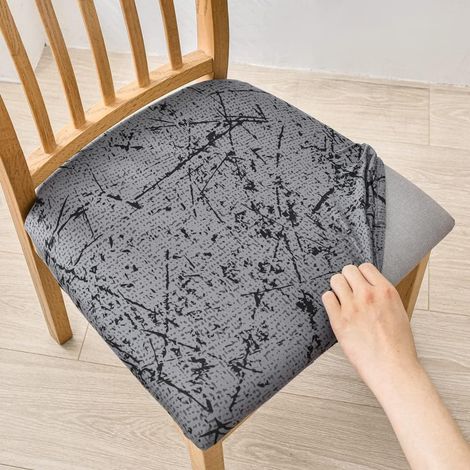 Fundas para sillas, juego de 2 fundas universales lavables y elásticas, fundas extraíbles, para comedor, hotel, banquete (Gris retro, 2 piezas)