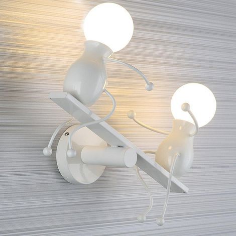 Applique murale chambre – Lampe murale moderne en métal – Longueur 330mm, hauteur 260mm – Douille E27 pour ampoules LED (1/3)