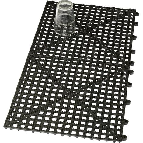 Gummi-Abtropfmatte schwere Ausführung - 31,5 x 31,5cm steckbar, schwarz - 2er Pack