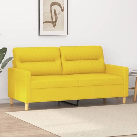 Canapé-Sofa à 2 places Jaune clair 140 cm Tissu 280447 (1/5)