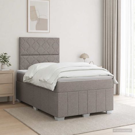 vidaXL Cama box spring con colchón Topo 120 x 190 cm Tela (1/5)