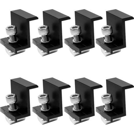 Soportes de montaje laterales de engarce fotovoltaico negros de 30 mm para paneles solares, accesorios de montaje (1/4)