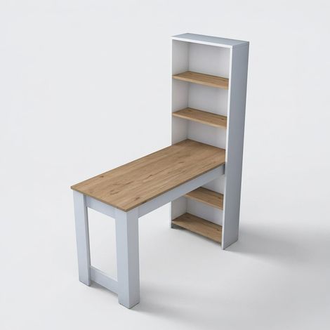 Ordan Holz-Schreibtisch mit platzsparendem Bücherregal