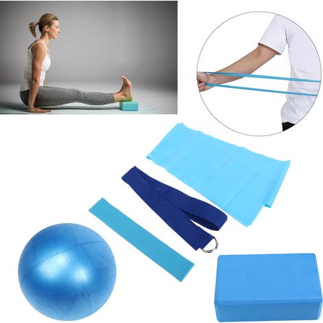 Ensemble de 5 Équipements de Yoga : Blocs de Yoga, Sangle d'Étirement, Tapis de Grip, Balle de Massage et Bandes Élastiques (1/5)